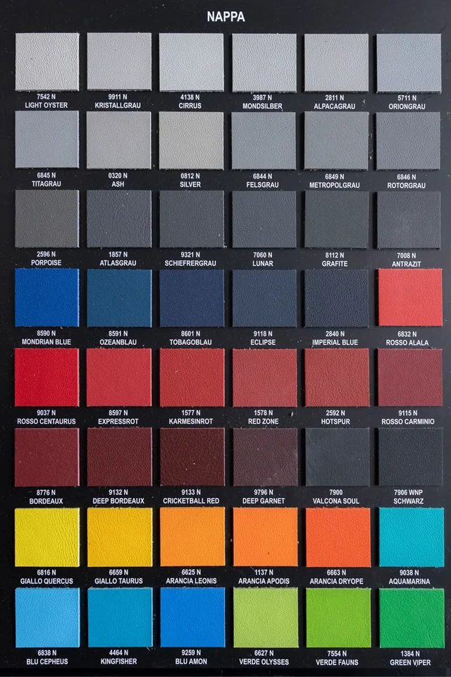 Leather colours and finishes catalogue